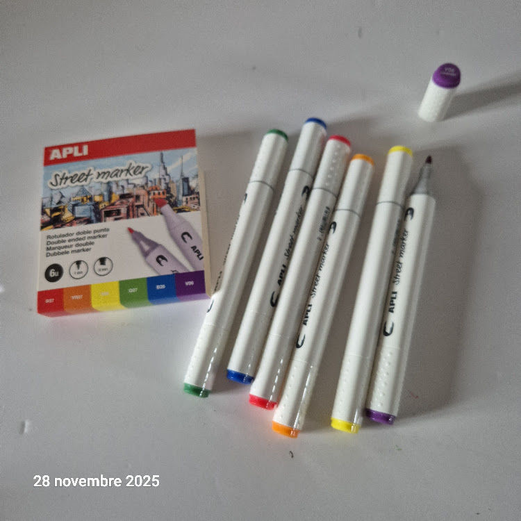 Feutre � Double Pointe 6 couleurs Apli Street Marker, s�chag 6 Saumur (49)