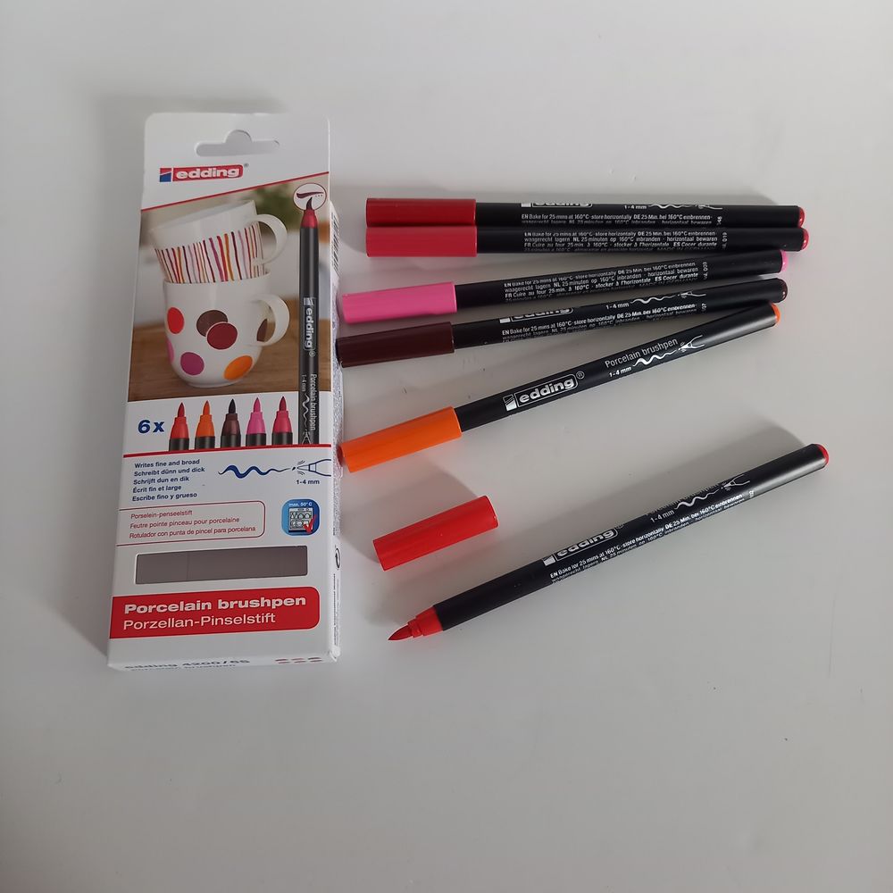 Feutre pointe pinceau pour porcelaine Edding lot de 6 couleu 10 Saumur (49)