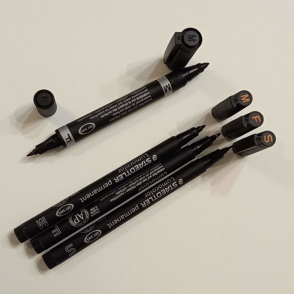 Lot de 4 feutres avec  5 pointes diff�rentes  Staedtler, per 14 Saumur (49)