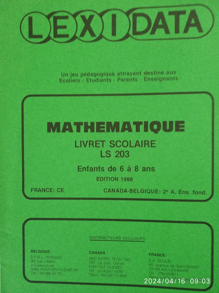 fiches LEXIDATA Pour mat�riel p�dagogique scolaire 5 Six-Fours-les-Plages (83)