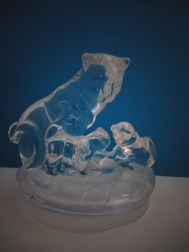 Figurine presse papier chat verre cristal 30 Baignes-Sainte-Radegonde (16)