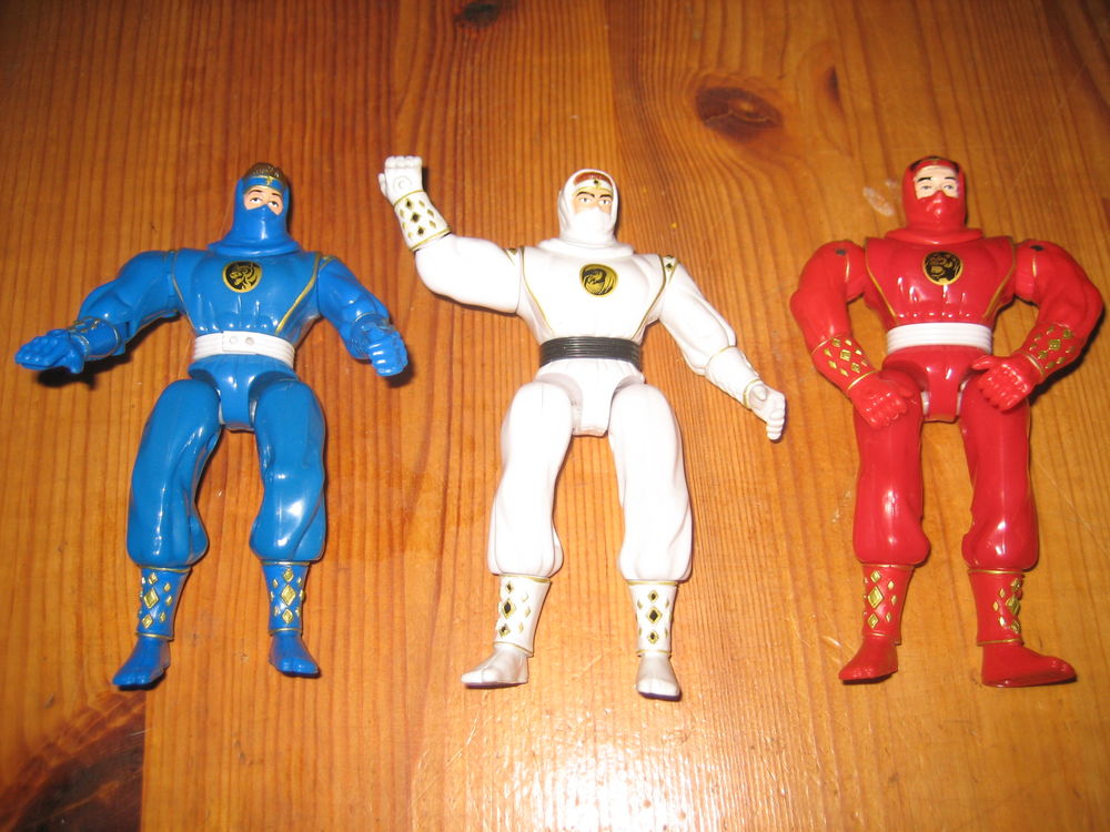 lot 3 figurines POWER RANGERS version NINJA film 1995 bandai 25 C�zy (89)