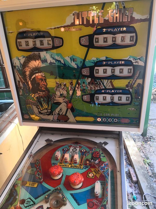 Flipper pinball little chief 1975 collection 900 Sarcelles (95)
