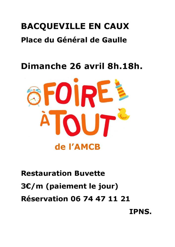 Foire &agrave; tout de l'AMCB et exposition peinture et sculpture 0 Bacqueville-en-Caux (76)