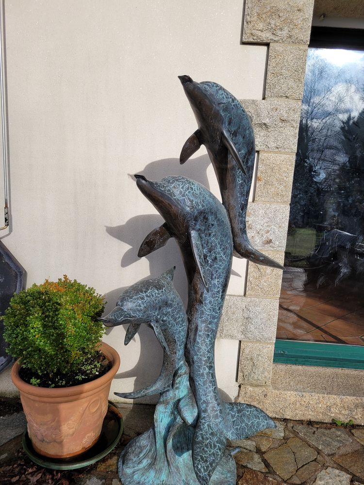 FONTAINE 3 DAUPHINS 3 JETS EN BRONZE 1M85 HAUTEUR 1 Plougoumelen (56)