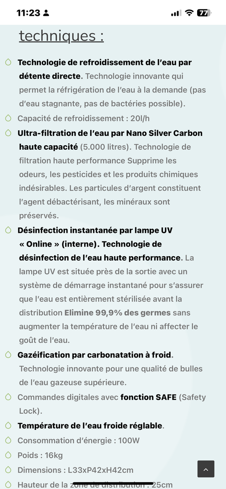 fontaine � eau filtrante 400 Nanterre (92)