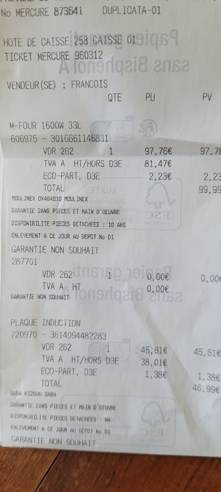 Four 33L.1600w Moulinex Jamais utilis�. Cause double emploi 70 M�con (71)