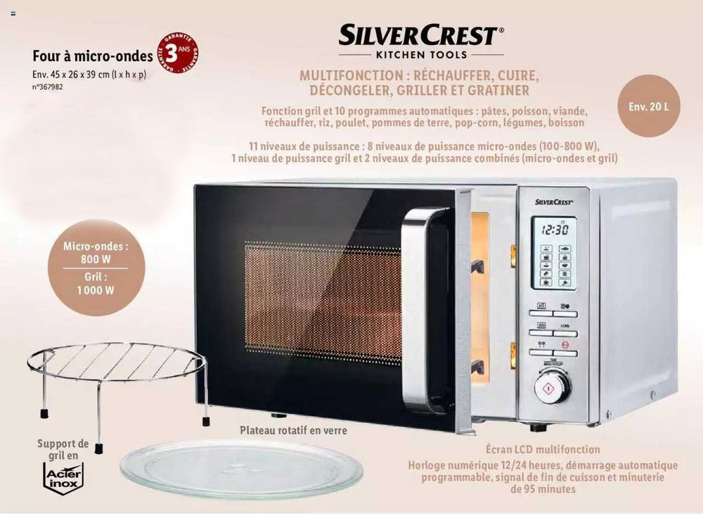 Four micro-ondes multi fonction 20L 45 Tilques (62)