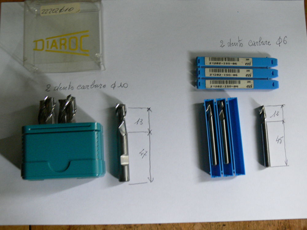 Lot de fraises en carbure monobloc 85 Plougoumelen (56)