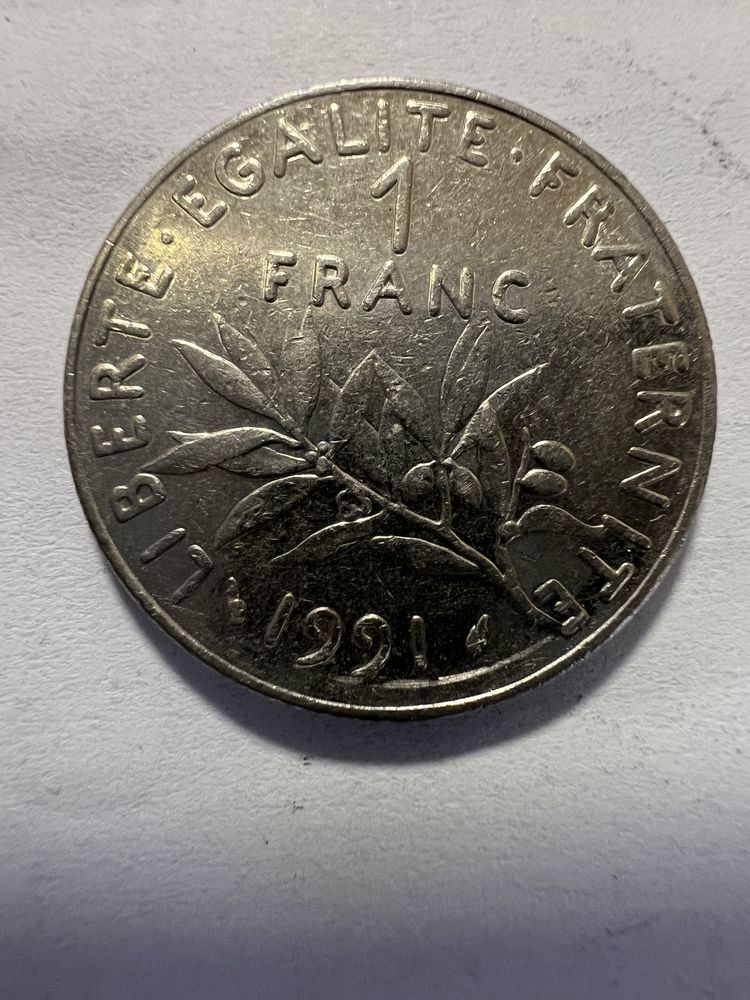 1 Franc semeuse 1991. 7 Pierrelaye (95)