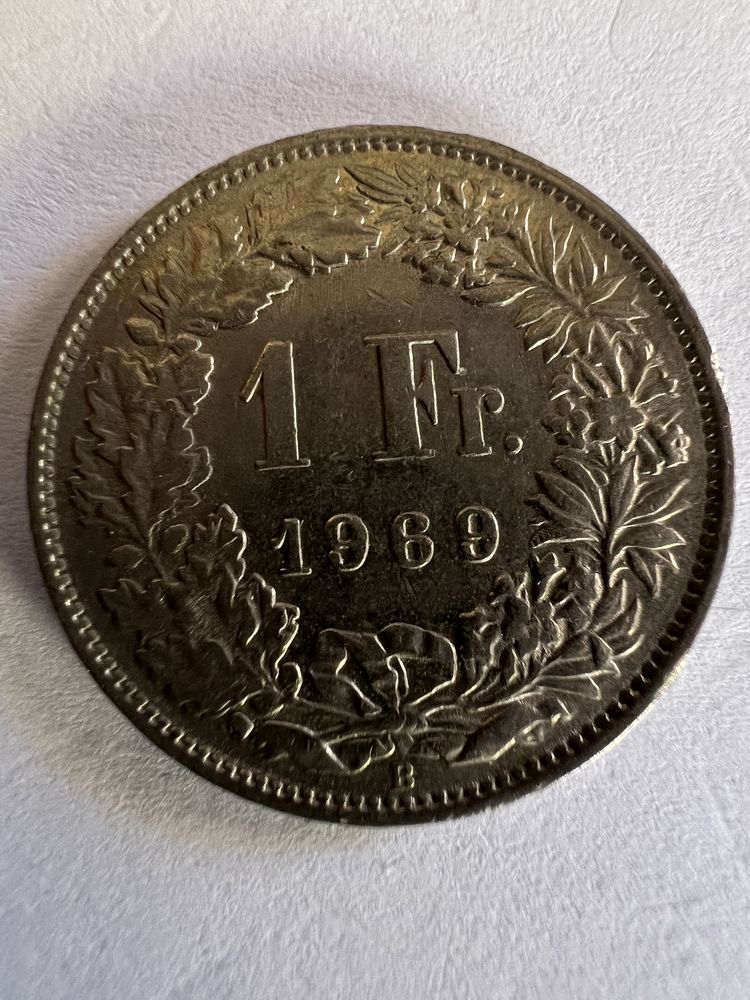1 Franc Suisse 1969 Helvetia. 5 Pierrelaye (95)