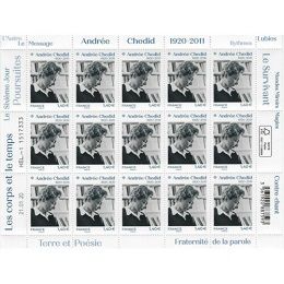 France  feuillet  F1 .Andr�e Ch�did neuf** de 2020. 30 Saint-Gilles (30)