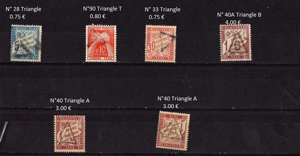 France Taxe avec triangle
Timbres Taxe Type Duval et Gerbe 0 Pibrac (31)