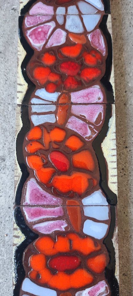 Frise en c�ramique �maill�e Madeleine Osmont 80 Clermont (60)