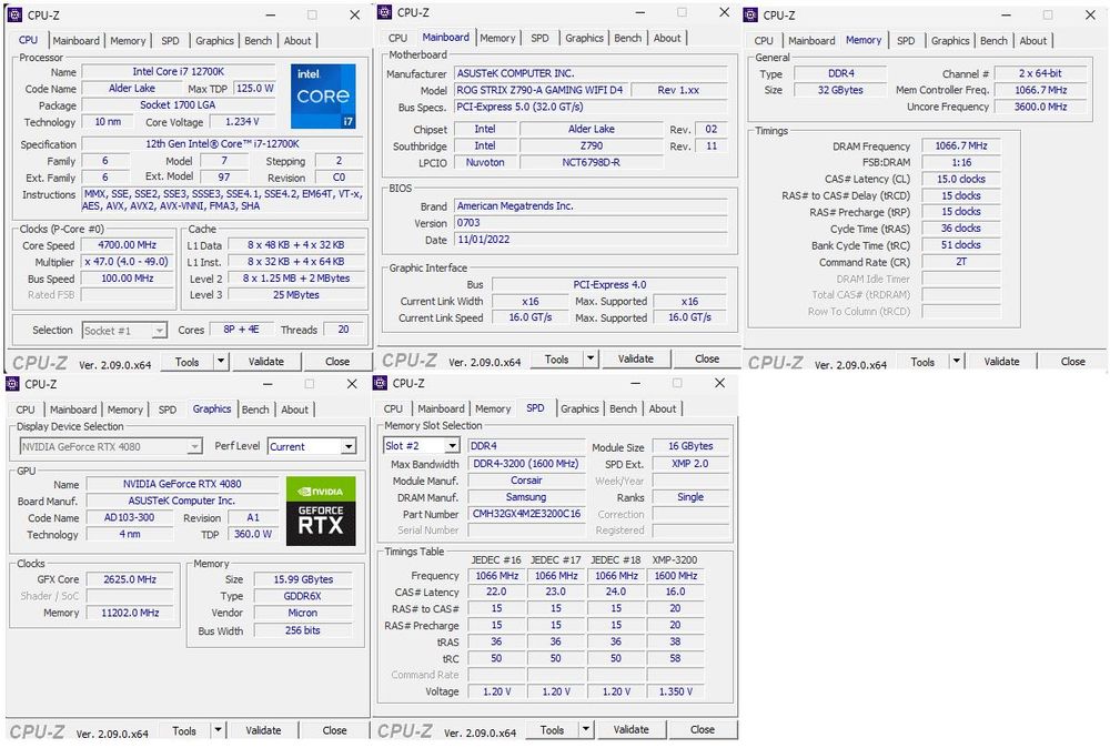PC Gamer  i7 12700k Nvidia 4080 rtx Asus ROG STRIX  16 go Lian Li O11Dynamic XL  Carte m�re ASUS ROG STRIX Z790-A 2400 Hy�res (83)