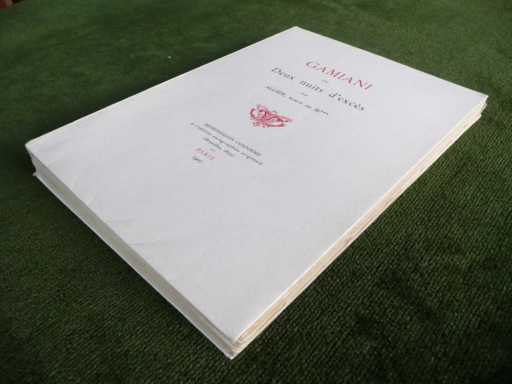 GAMIANI ou Deux nuits d'exc�s par Alcide - Edition 1907 - BE 390 Malz�ville (54)