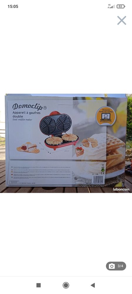 Gaufrier double.
12 Saclas (91)