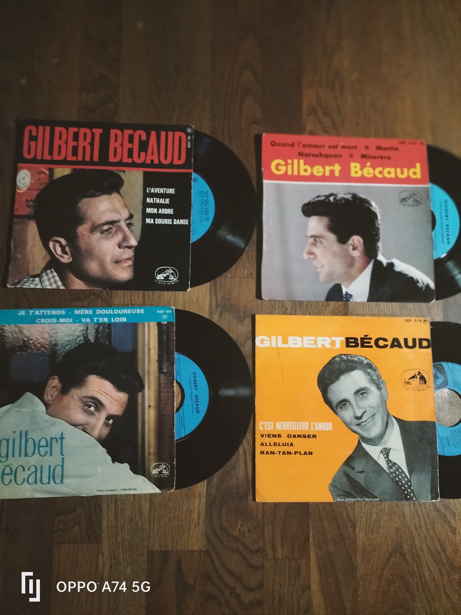 GILBERT BEACAUD - LOTS DE 4 DISQUES 45 TOURS -bon �tat - EP 10 Tourcoing (59)