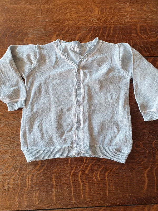 Gilet bleu ciel � bouton 2 Aubvillers (80)