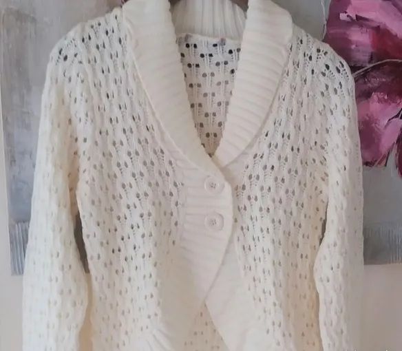 Gilet bol�ro �cru ou marron maille ajour�e T 38 - 40 ou 40 8 Domart-en-Ponthieu (80)