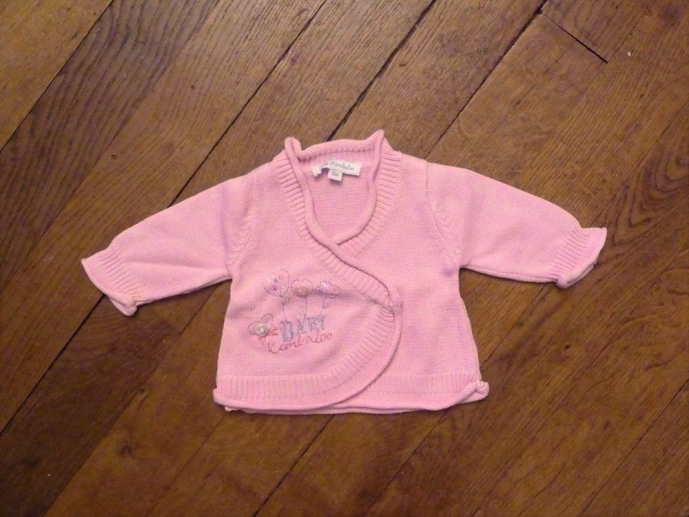 Gilet Coeur Crois� en Coton Rose Clair- Petit Kimbaloo 3 Paris 15 (75)