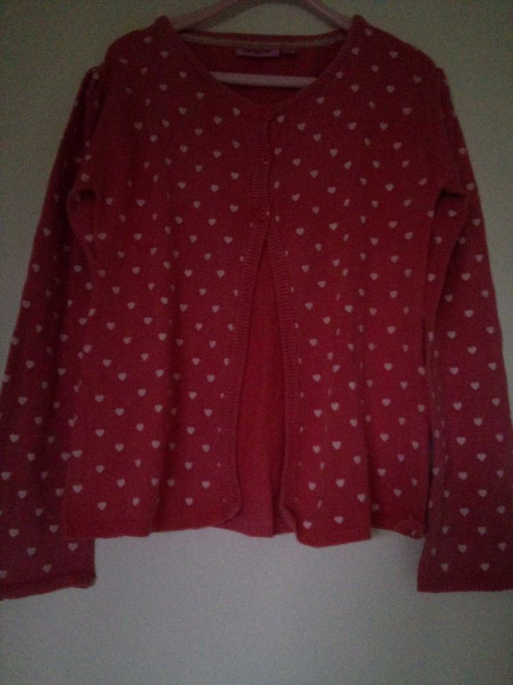 gilet rose,petits coeurs,8 ans 3 �vreux (27)