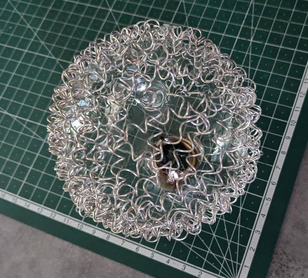 Globe boule tulipe de lustre en verre avec fil de fer cotte 6 Marseille 13 (13)