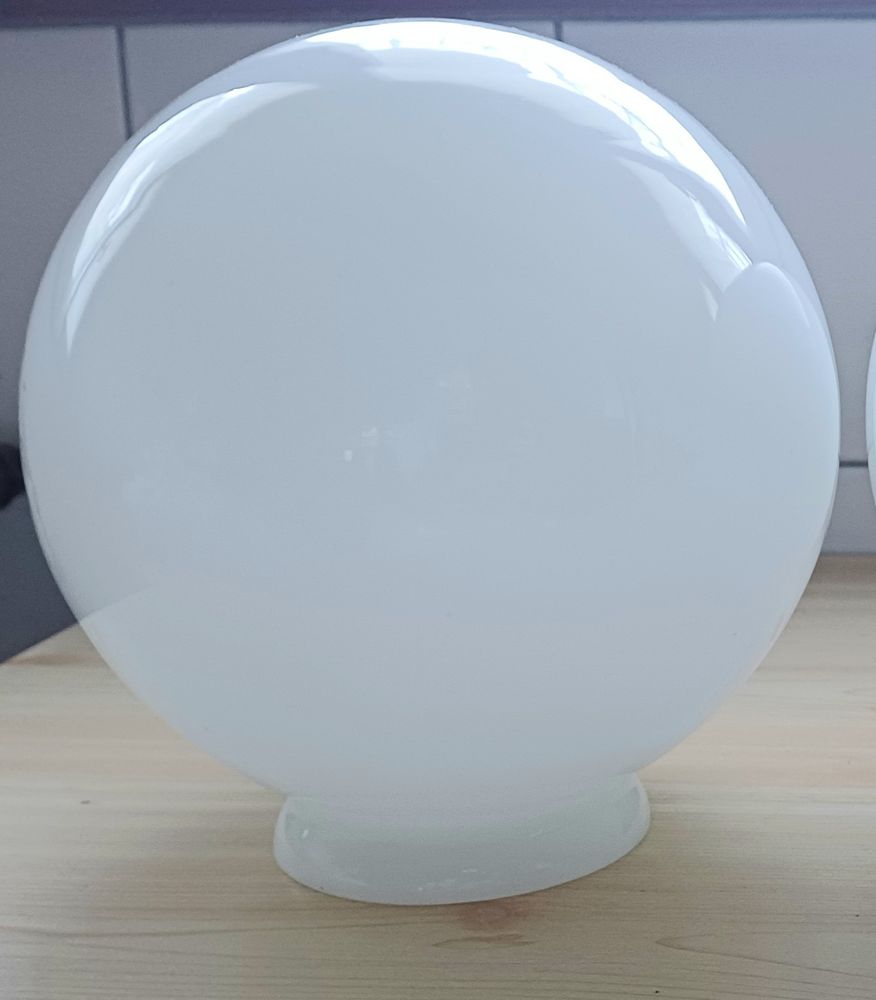 Lot 2 globes opaline blanc luminaire 12 Rignac (12)