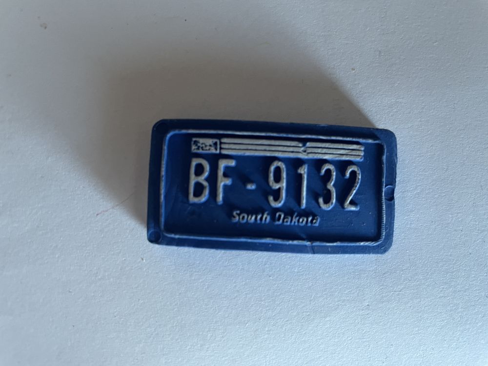 Gomma gomme eraser collection plaque South Dakota bleu 5 Bures-sur-Yvette (91)