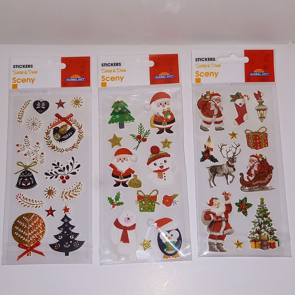 Lot de gommettes stickers sur le th�me de no�l, p�re no�l, s 12 Saumur (49)