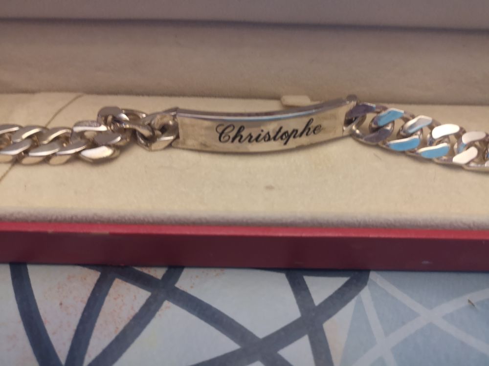 Gourmette homme argent avec gravure MATY 100 Vervins (02)