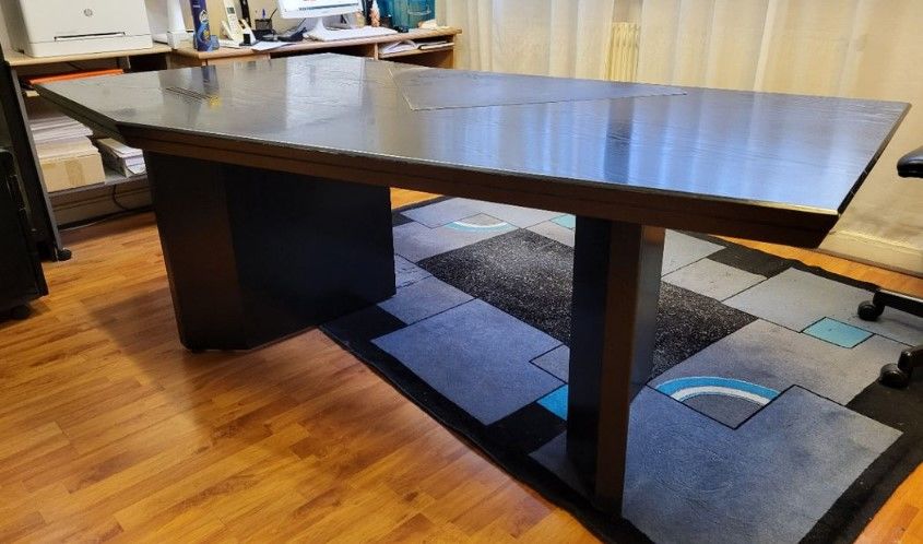 grand bureau design ann�es 80 bois laqu� noir 130 Paris (75)