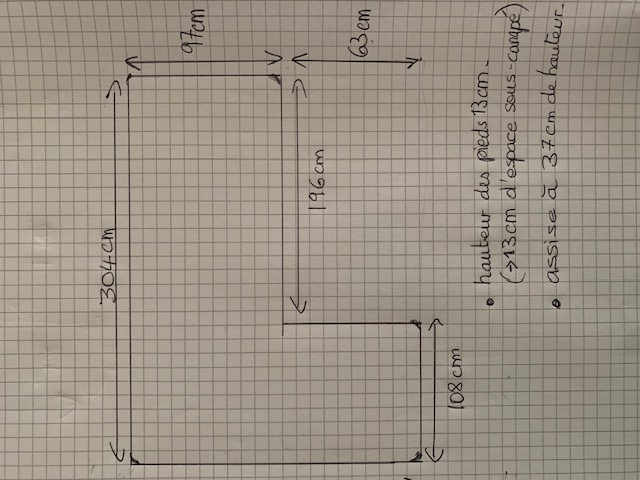 Grand canap� d'angle beige 999 Bordeaux (33)