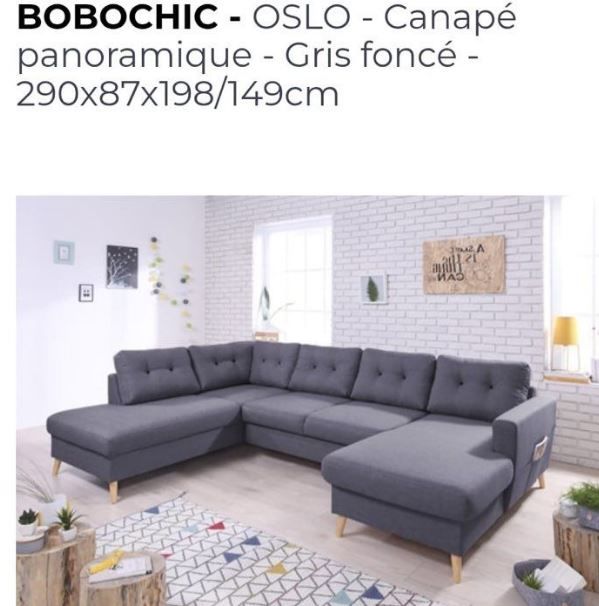 Grand canap� d'angle Bobochic 8 places ? style scandinave 600 Canoh�s (66)