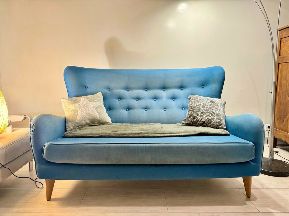 Grand canap� bleu scandinave 150 Conches-sur-Gondoire (77)