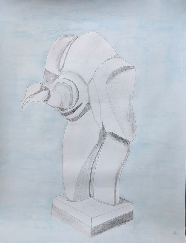 Grand dessin fait main de sculpture d'oiseau 35 Saint-Ouen (93)