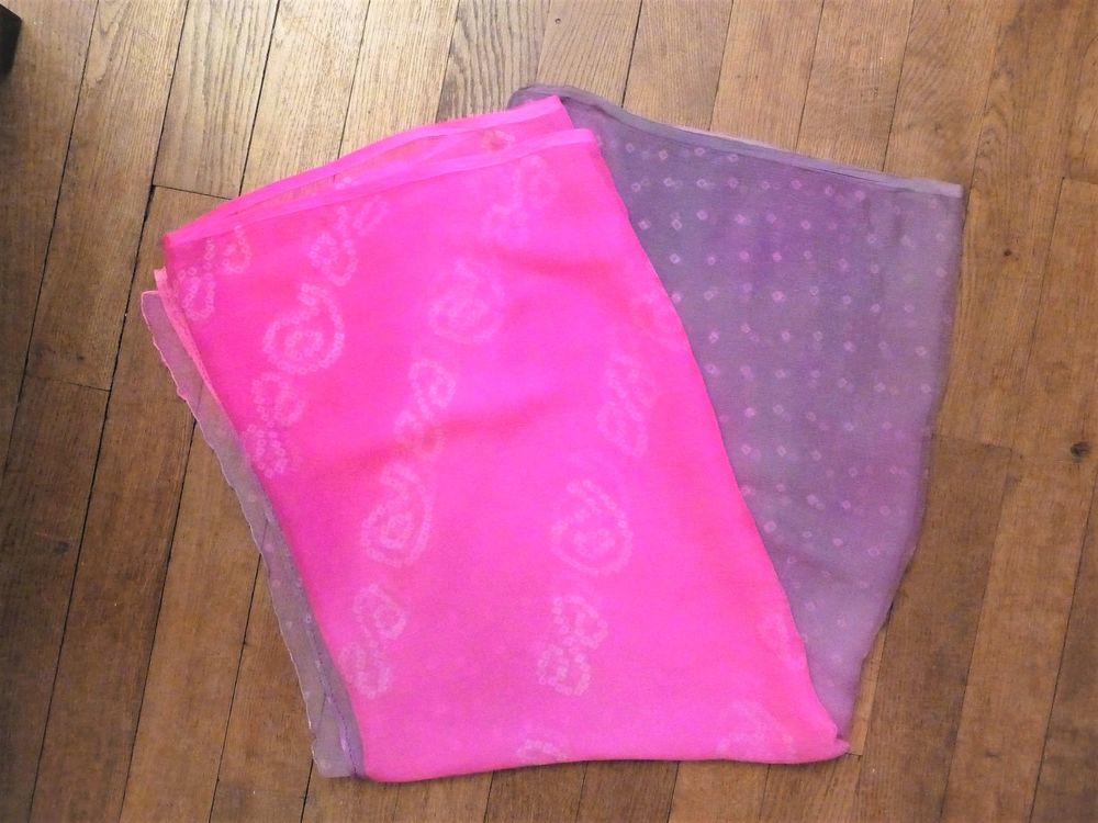 Grand Foulard/ Par�o Rectangulaire Gris et Rose Fuschia 12 Paris 15 (75)
