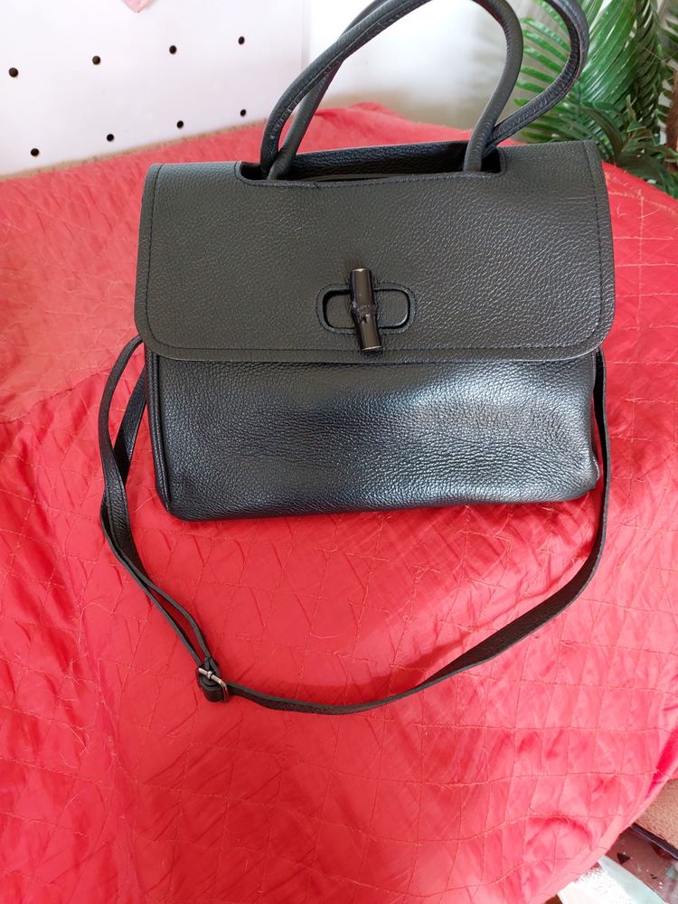 Grand sac � main en cuir grain� noir 40 Avignon (84)