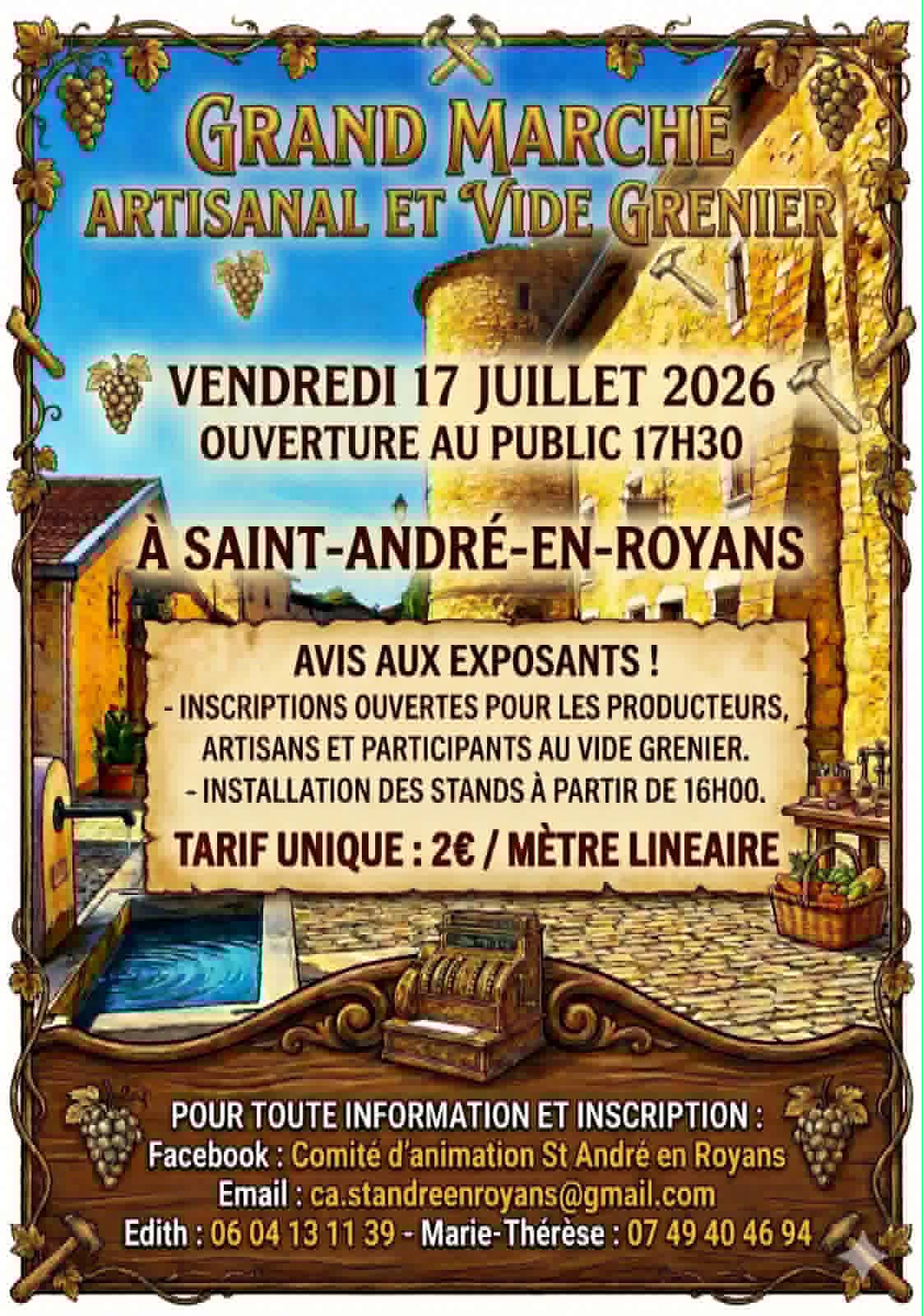 Grand March&eacute; Artisanal et Vide Grenier 0 Saint-Andr�-en-Royans (38)