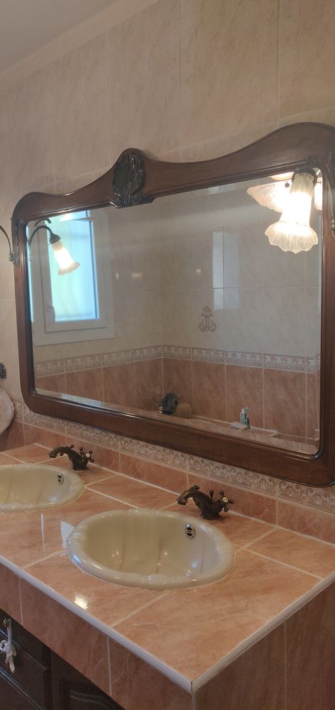 Grand miroir noyer massif Tbe 180 Seysses (31)