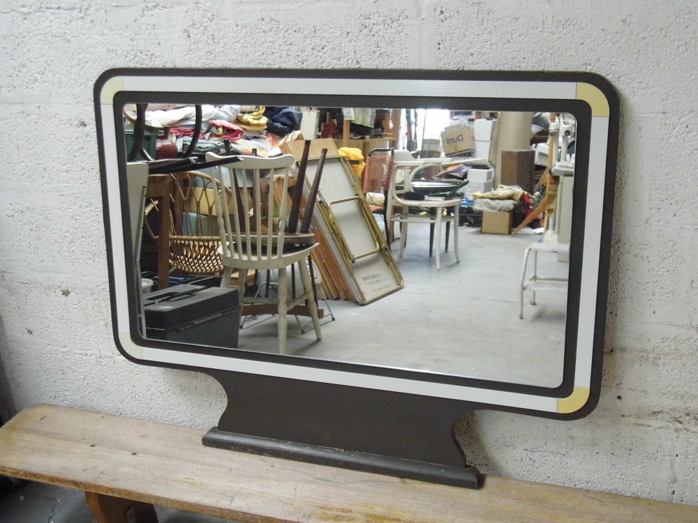 Grand miroir vintage ann�es 70 structure bois coiffeuse ancienne meuble deco maison 70 Dunkerque (59)