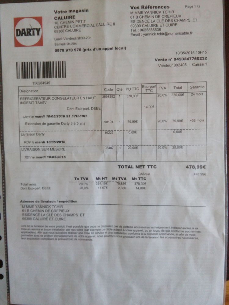 Grand r�frig�rateur blanc avec photos et garantie 220 Caluire-et-Cuire (69)