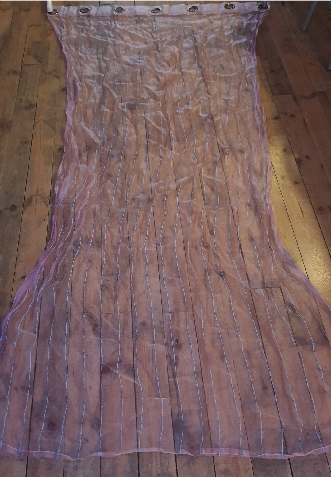 Grand Rideau Voilage violet et liser�s bleus turquoise 140 x 250cm 3 Monistrol-sur-Loire (43)