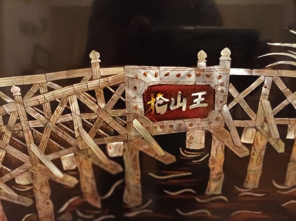 Grand tableau vietnamien incrust� de nacre 60 Joinville-le-Pont (94)