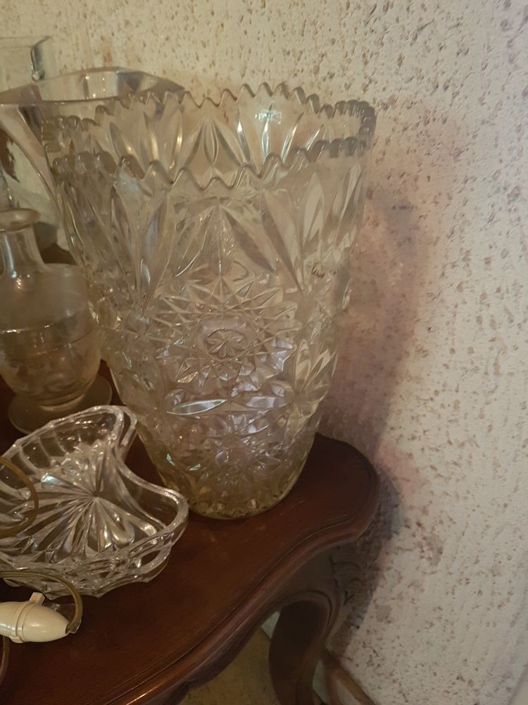 Grand vase rond en cristal, vintage  20 Mouxy (73)