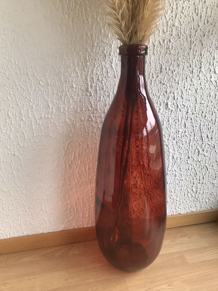 Grand vase rouge en verre avec fleurs 15 Annemasse (74)