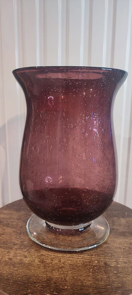 Grand vase tulipier verre souffl� bull� dlg de BIOT 30 Clermont (60)