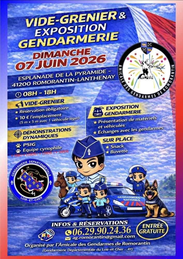 Grand vide-grenier & village gendarmerie 0 Romorantin-Lanthenay (41)
