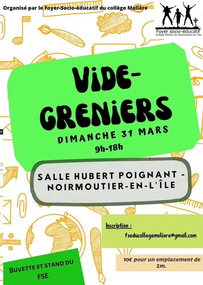 Grand Vide-Greniers le 31 mars 2024 à Noirmoutier 0 Noirmoutier-en-l'le (85)