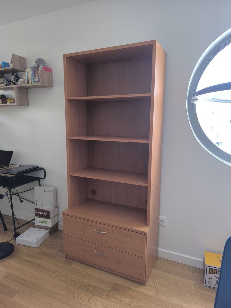 Grande biblioth�que �tag�re en bois avec tiroirs et passe-c� 85 Rosny-sous-Bois (93)